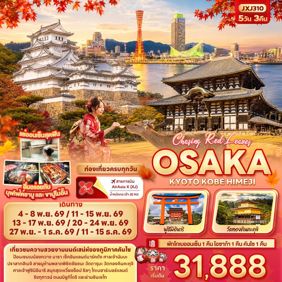 Chasing Red Leaves OSAKA  KYOTO KOBE HIMEJI