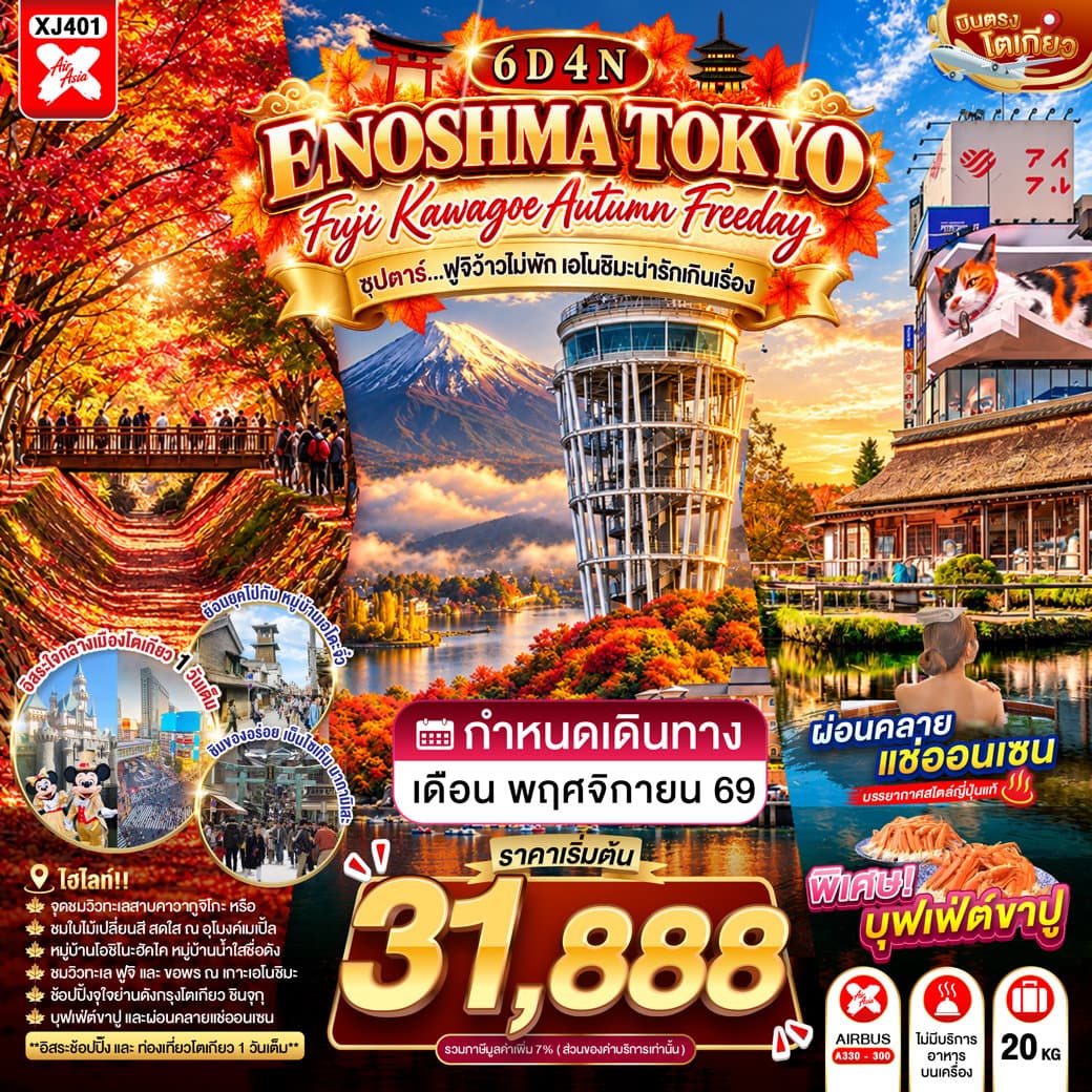 TOKYO FUJI KAWAGOE ENOSHIMA AUTUMN FREEDAY 6D 4N BY XJ -- NOV'26 -- ซุปตาร์…ฟูจิว้าวไม่พัก เอโนชิมะน่ารักเกินเรื่อง